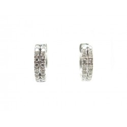 BOUCLES D'OREILLES DJULA CREOLES 1 CM DE2651 OR BLANC ET DIAMANTS EARRINGS 895€