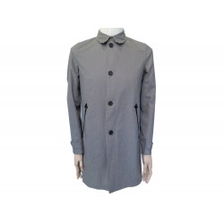 NEUF MANTEAU LONG DROIT THE KOOPLES PIED DE POULE T44 S GRIS NEW GREY COAT 495€