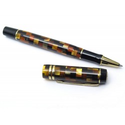 STYLO BILLE PARKER DUOFOLD CHECK AMBER GT ROLLERBALL S0690830 RESINE BOITE 425€