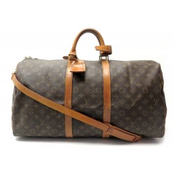 VINTAGE SAC DE VOYAGE LOUIS VUITTON KEEPALL 55 BANDOULIERE MONOGRAM 