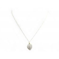 COLLIER PENDENTIF COEUR ET DIAMANTS 1.8GR