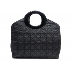 SAC A MAIN CHRISTIAN DIOR LADY O EN TOILE CANNAGE NOIR CANVAS HAND BAG 1140€