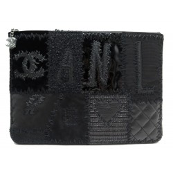 NEUF POCHETTE CHANEL CUIR NOIR 