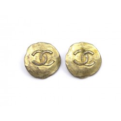 VINTAGE BOUCLE D'OREILLES CHANEL DOREE 