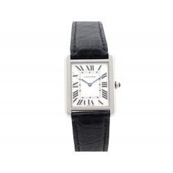 NEUF MONTRE CARTIER TANK SOLO 3169 34 MM QUARTZ ACIER CUIR + BOITE WATCH 2510€