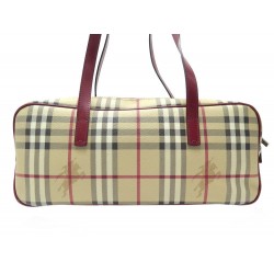 SAC A MAIN BURBERRY EN TOILE TARTAN BEIGE CANVAS SHOULDER HANDBAG 710€