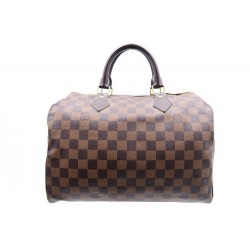 SAC A MAIN LOUIS VUITTON SPEEDY 30 CABAS EN TOILE DAMIER EBENE BOITE PURSE 760€