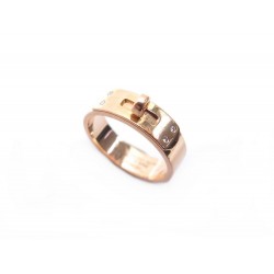 BAGUE HERMES KELLY OR ROSE 18CT ET DIAMANTS T 50 