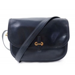 VINTAGE SAC A MAIN HERMES BALLE DE GOLF EN CUIR BOX BLEU NAVY MARINE BAG 6850€