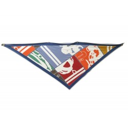 FOULARD HERMES TRIANGLE GEANT BRIDES DE GALA EN DESORDRE EN JERSEY DE SOIE 555€