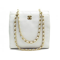 SAC A MAIN CHANEL SHOPPING TIMELESS EN CUIR CAVIAR BLANC HAND BAG TOTE 4650€