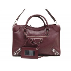 NEUF SAC A MAIN BALENCIAGA CLASSIC CITY ARGENT 390154 CUIR GRAINE HAND BAG 1590€