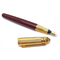 STYLO PLUME CARTIER PASHA LAQUE ET PLAQUE OR 