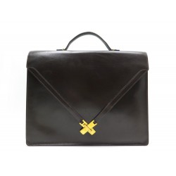 VINTAGE SAC CARTABLE HERMES PORTE DOCUMENTS EN CUIR BOX MARRON BRIEFCASE 3100€