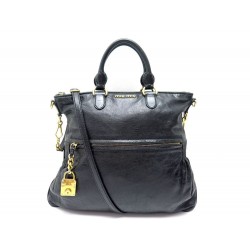 SAC A MAIN MIU MIU BANDOULIERE EN CUIR NOIR LEATHER SHOULDER STRAP HANDBAG 1180€