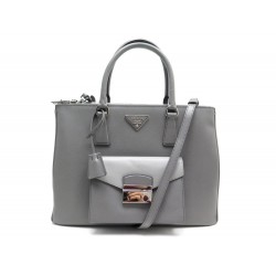 NEUF SAC PRADA SHOPPING BN2674 EN CUIR SAFFIANO GRIS BANDOULIERE HAND BAG 2300€