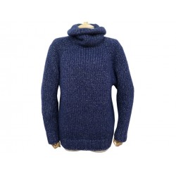 NEUF PULL CHANEL COL ROULE P52838 L 42 EN LAINE MOHAIR BLEU WOOL SWEATER 2000€