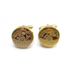 BOUTONS DE MANCHETTE MILUS MOUVEMENT AUTOMATIQUE MONTRE DORE CUFFLINKS 390€