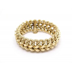 BRACELET MAILLE GOURMETTE EN OR JAUNE 18K T 18 CL 48.9GR YELLOW GOLD JEWEL