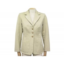 VESTE HERMES BLAZER 3 BOUTONS TAILLE M 38 EN COTON BEIGE COTTON JACKET 3100€