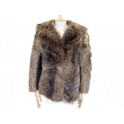 MANTEAU REVILLON TAILLE 40 L EN FOURRURE MARRON BROWN FUR COAT