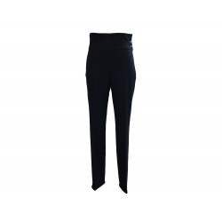 NEUF PANTALON CHANEL P38740 T 38 M EN LAINE NOIR NEW BLACK WOOL TROUSERS 1600€