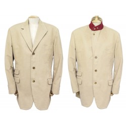 VESTE HERMES VELOURS COTELE G9174 L 52 EN COTTON BEIGE CORDUROY JACKET 3100€