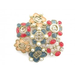 NEUF BROCHE CHANEL GRIPOIX LETTRES CC PERLES EN METAL DORE ET RESINE BROOCH 860€