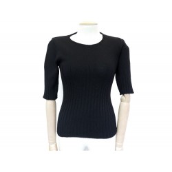 PULL YVES SAINT LAURENT MANCHES TROIS QUARTS T40 M LAINE NOIR WOOL SWEATER 890€