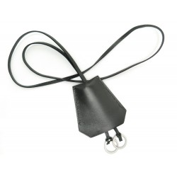 NEUF PORTE CLES HERMES GRANDE CLOCHETTE EN CUIR VEAU BOX NOIR KEY HOLDER 410€