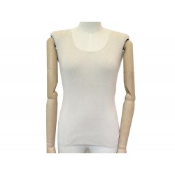 NEUF DEBARDEUR LORO PIANA 40 IT 36 FR S EN SOIE BEIGE HAUT TSHIRT SILK TOP 470€