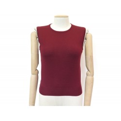 NEUF DEBARDEUR YVES SAINT LAURENT T40 M EN LAINE BORDEAUX HAUT TSHIRT TOP 890€