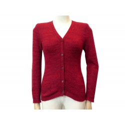 NEUF GILET PRADA CARDIGAN 42 IT 38 FR M EN CACHEMIRE ROUGE RED CASMERE VEST 890€