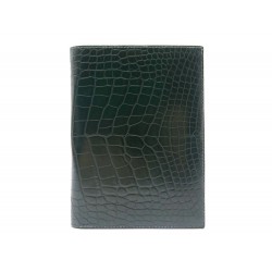 NEUF PORTEFEUILLE HERMES EN CUIR CROCODILE ALLIGATOR VERT + BOITE WALLET 4200€