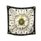 NEUF FOULARD HERMES LES CLES CARRE 90 CATHY LATHAM EN SOIE BEIGE SILK SCARF 375€