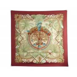 FOULARD HERMES ALOHA CARRE 90 PAR BOURTHOUMIEUX EN SOIE + BOITE SILK SCARF 375€