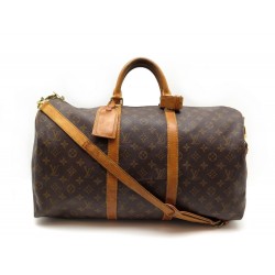 VINTAGE SAC KEEPALL 50 LOUIS VUITTON TOILE ET CUIR 