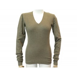 NEUF PULL LORO PIANA COLV TORSADES S 40 IT 36 FR CACHEMIRE MARRON SWEATER 1300€