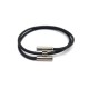 NEUF BRACELET HERMES TOURNIS NOIR ET METAL ARGENTE 