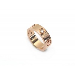 BAGUE CARTIER LOVE 3 DIAMANTS B4087500 T51 OR ROSE + ECRIN PINK GOLD RING 3500€