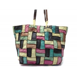 SAC A MAIN JAMIN PUECH HONU PM EN CUIR MULTICLORE PATCHWORK LEATHER HANDBAG 675€