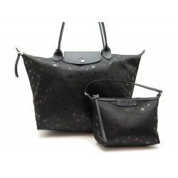 NEUF SAC A MAIN LONGCHAMP LE PLIAGE L1899437001 +POCHETTE TOILE NOIR ETOILE 260€