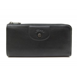 NEUF PORTEFEUILLE LONGCHAMP LE PLIAGE LONG ZIPPE L3418757001 EN CUIR NOIR 230€