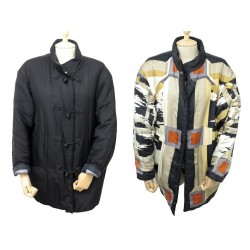 NEUF VESTE REVERSIBLE HERMES PERSPECTIVE 38 M BLOUSON SOIE FOULARD JACKET 3000€