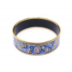 NEUF BRACELET MICHAELA FREY FLEUR DE LOTUS LARGE T19 EN EMAIL BLEU + ECRIN 880€