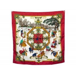 FOULARD HERMES JOIES D HIVER ROUGE 