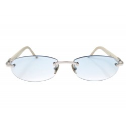 MONTURE DE LUNETTES DE SOLEIL CARTIER BELLAGIO 811801 BLANC NOIR SUNGLASSES 630€