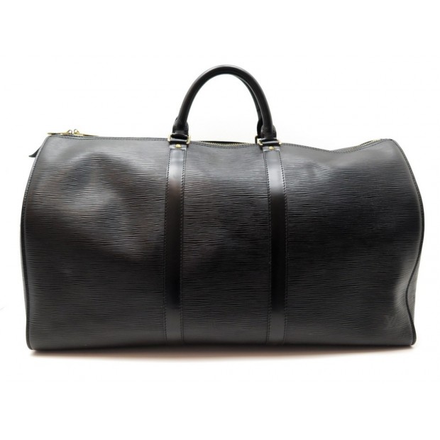 SAC A MAIN LOUIS VUITTON KEEPALL 50 CUIR EPI NOIR VOYAGE TRAVEL HAND BAG 2490€