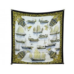 FOULARD HERMES JONQUES ET SAMPANS SOIE + BOITE 