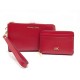 NEUF LOT MICHAEL KORS PORTEFEUILLE ADELE & PORTE MONNAIE MICHAEL CUIR ROUGE 210€